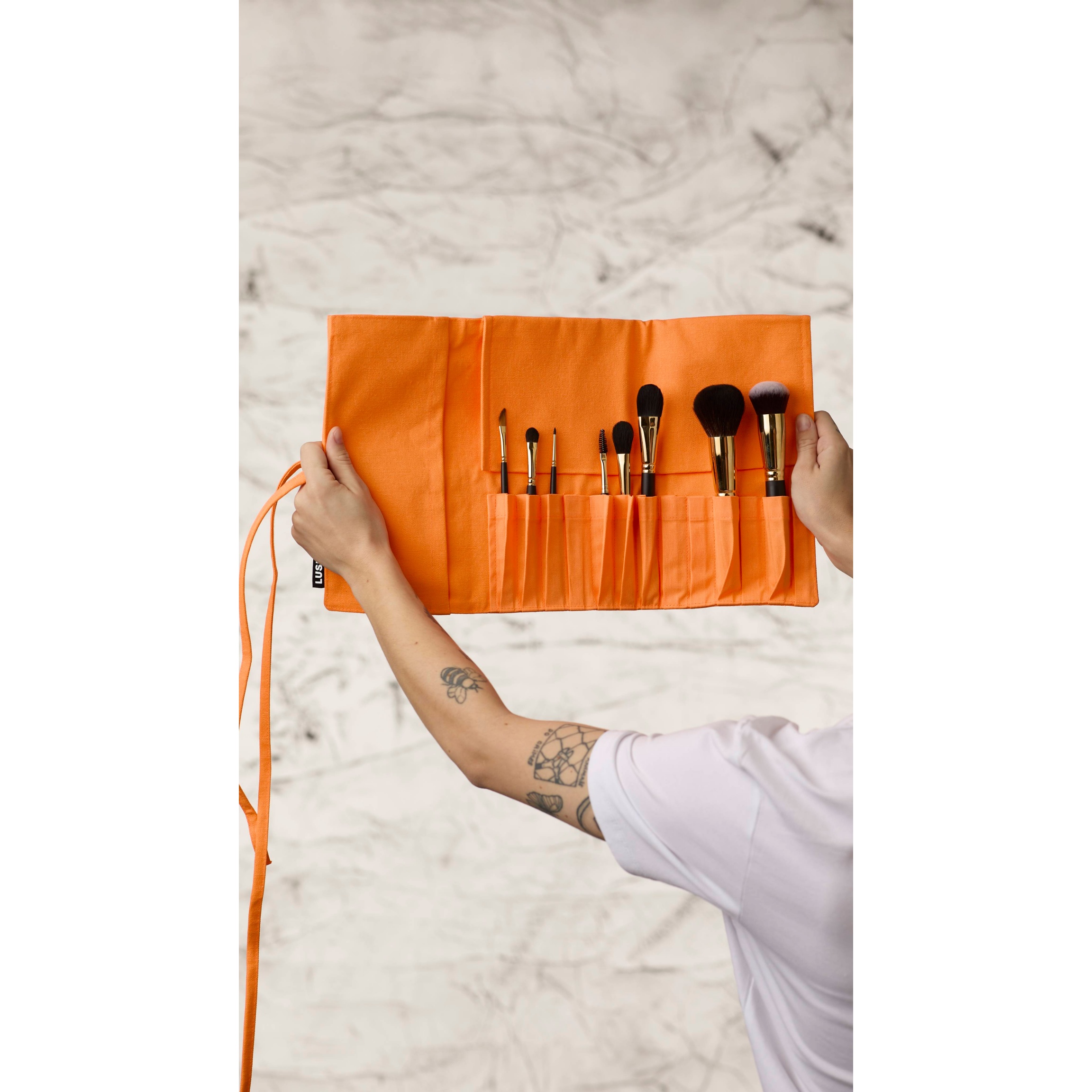 Makeup Brush Wrap - Fluoro Orange - Image 2
